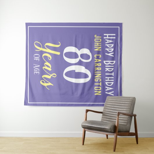 名前と年齢80歳の誕生日タペストリー タペストリー (インサイチュ(横))