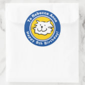 名前と年齢9のハッピーバースデー ラウンドシール (バッグ)