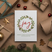名前と年 |クリスマスジョイウォーターカラーリース ノートカード