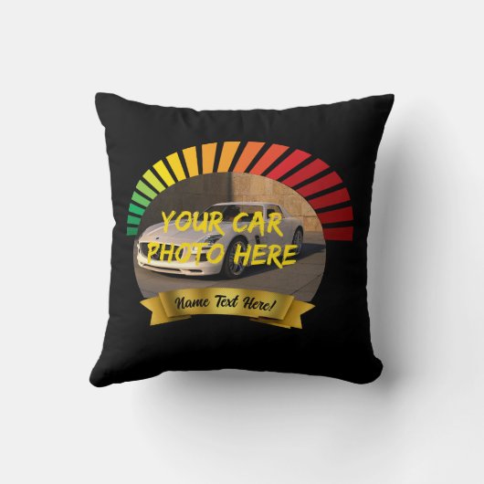 名前と彼の車の写真を追加,バナースペードアイコン クッション (裏面)