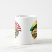 名前と彼の車の写真を追加，バナースペードアイコン コーヒーマグカップ (中央)