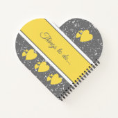 名前と愛のハートと灰色と黄色 ノートブック (裏面)