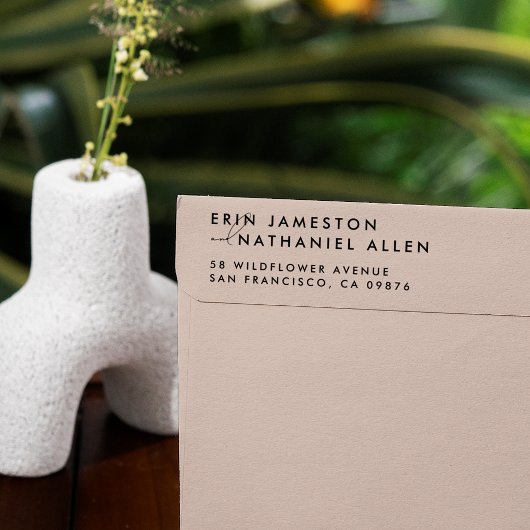 名前と手書きモダン差出人住所 セルフインキングスタンプ