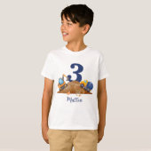 名前と数字入り、誕生日の油圧ショベル Tシャツ (正面フル)