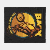 名前と文字の追加, BMXライ飛んでいるダー フリースブランケット (正面(横))