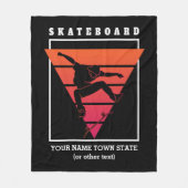 名前と文字スケートボードジオメトリック三角形を追加 フリースブランケット (正面)