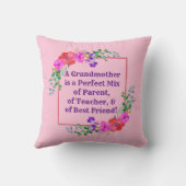 名前と文字祖母Perfect Mix Pink Th クッション (裏面)