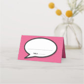 名前と日付がカスタマイズできるコミックブックポップアート プレイスカード (正面)