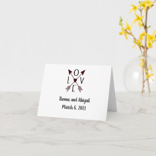 名前と日付が入ったオーダーメイドの結婚式のカード カード (黄色い花)