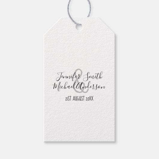 名前と日付が入ったカスタマイズされた手書きギフトタグ ギフトタグ (正面)