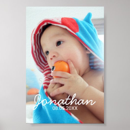 名前と日付のカスタム写真 ポスター (正面)