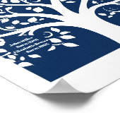 名前と日付の付いたファミリーツリー ポスター (角)