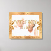 名前と日付の付いた50周年記念PHOTOキャンバス キャンバスプリント (正面)