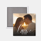 名前と日付の写真をカスタマイズ マグネット (正面/裏面)