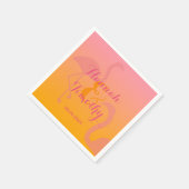 名前と日付の熱帯性フラミンゴ結婚鳥 スタンダードカクテルナプキン (角)