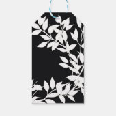 名前と日付をおしゃれに ブラック＆ホワイトの葉 ギフトタグ (裏面)