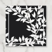 名前と日付をおしゃれに ブラック&ホワイトの葉 フェイバータグ (裏面)