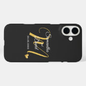 名前と日付入りウェディングモノグラムデザイン Case-Mate iPhoneケース (裏面 (横))