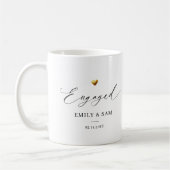 名前と日付入りペアマグカップ "Engaged" コーヒーマグカップ (左)