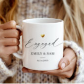 名前と日付入りペアマグカップ "Engaged" コーヒーマグカップ