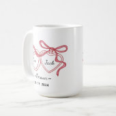 名前と日付入りペアラインアートマグカップ コーヒーマグカップ (正面左)