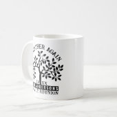名前と日付入り家族再会の木 コーヒーマグカップ (正面左)