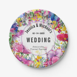 名前と日付💗🌹 Meadow開花コレクション ペーパープレート