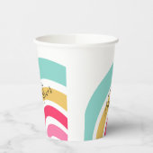 名前と明るい虹の赤ちゃんシャワー 紙コップ (左)