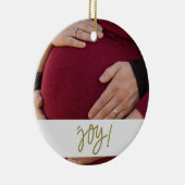 名前と期日ベビーのクリスマスを待っている セラミックオーナメント (右)