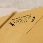 名前と植物の枝の返送先住所 セルフインキングスタンプ