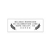 名前と植物の枝の返送先住所 セルフインキングスタンプ (デザイン)