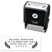 名前と植物の枝 返送先住所 セルフインキングスタンプ (インサイチュ)