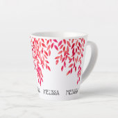 名前と熱い絵を描ピンクの葉のつる植物植物学 カフェラテマグ (右アングル)