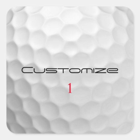 名前と番号がカスタマイズされたゴルフギフト スクエアシール (正面)