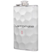 名前と番号がカスタマイズされたゴルフギフト フラスク (左)