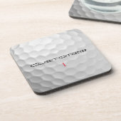 名前と番号がカスタマイズされた特別なゴルフギフト コースター (左側)