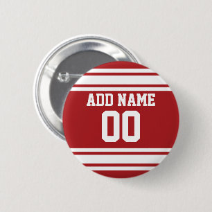 名前と番号が付いたスポーツジャージー 缶バッジ