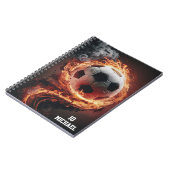 名前と番号が入ったカスタムサッカーボール ノートブック (左側)