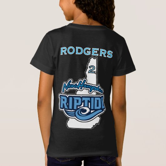 名前と番号が背面にあるYOUTH Tee Tシャツ (裏面)