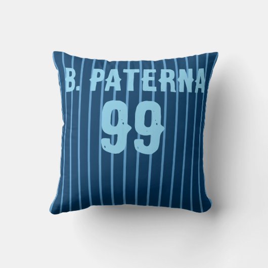 名前と番号のピンストライプ枕 クッション (裏面)