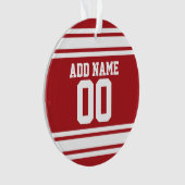 名前と番号を付けたスポーツジャージー オーナメント (正面)