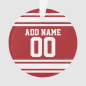 名前と番号を付けたスポーツジャージー オーナメント (正面)