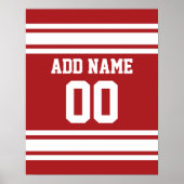 名前と番号を付けたスポーツジャージー ポスター (正面)