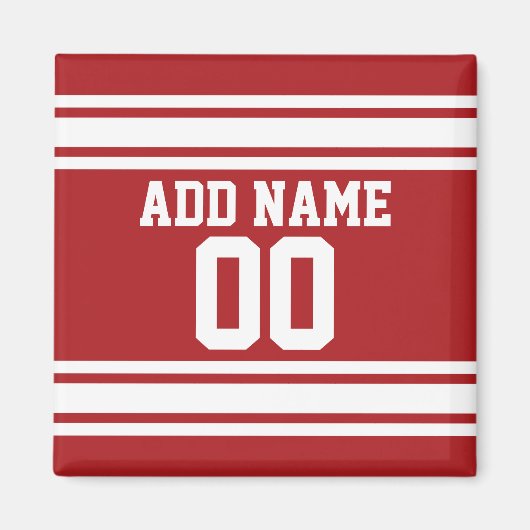 名前と番号を付けたスポーツジャージー マグネット (正面)