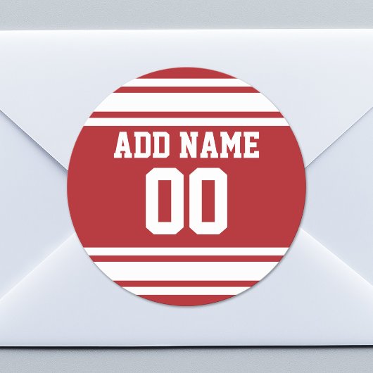 名前と番号を付けたスポーツジャージー ラウンドシール