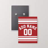 名前と番号を付けたスポーツジャージー 缶バッジ (正面/裏面)