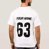 名前と番号を持つイギリスラクロスロゴ Tシャツ (裏面)