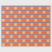 名前と番号を持つオレンジ色のブルースポーツジャージー ラッピングペーパー (フラット)