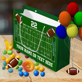 名前と番号を持つサッカーフィールド抱き枕 ラージペーパーバッグ