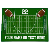 名前と番号を持つサッカーフィールド抱き枕 ラージペーパーバッグ (正面)